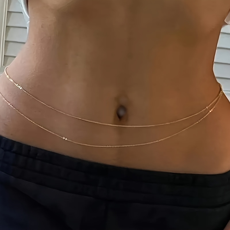 Body Jewelry - 1중층 금속 허리 체인 벨트 -