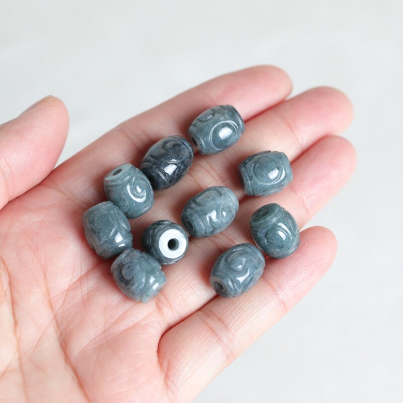 5PC 천연 블루 워터 옥 리플 버킷 비즈 DIY 팔찌 - Earrings 리뷰 및 가격