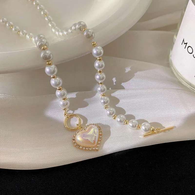 새로운 빈티지 스타일 모조 진주 초커 목걸이 여성용 심 - Pearl Choker Necklace Vintage 리뷰 및 가격