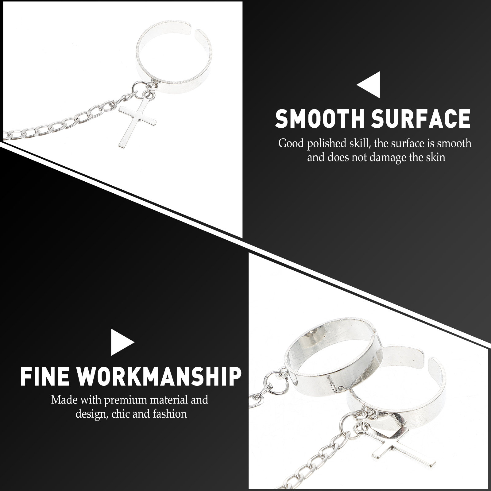 손가락 링 세트, 십자가 체인, 빈티지 고딕 스타일 링 - Vintage Punk Knuckle Rings Set 리뷰 및 가격