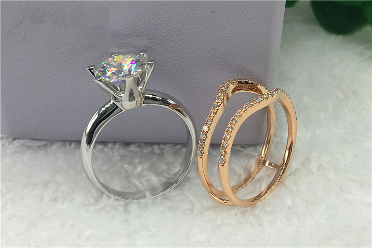 맞춤형 순금 18K Au750 화이트 골드 여성 웨딩  - Moissanite Engagement Ring 1 Carat 리뷰 및 가격