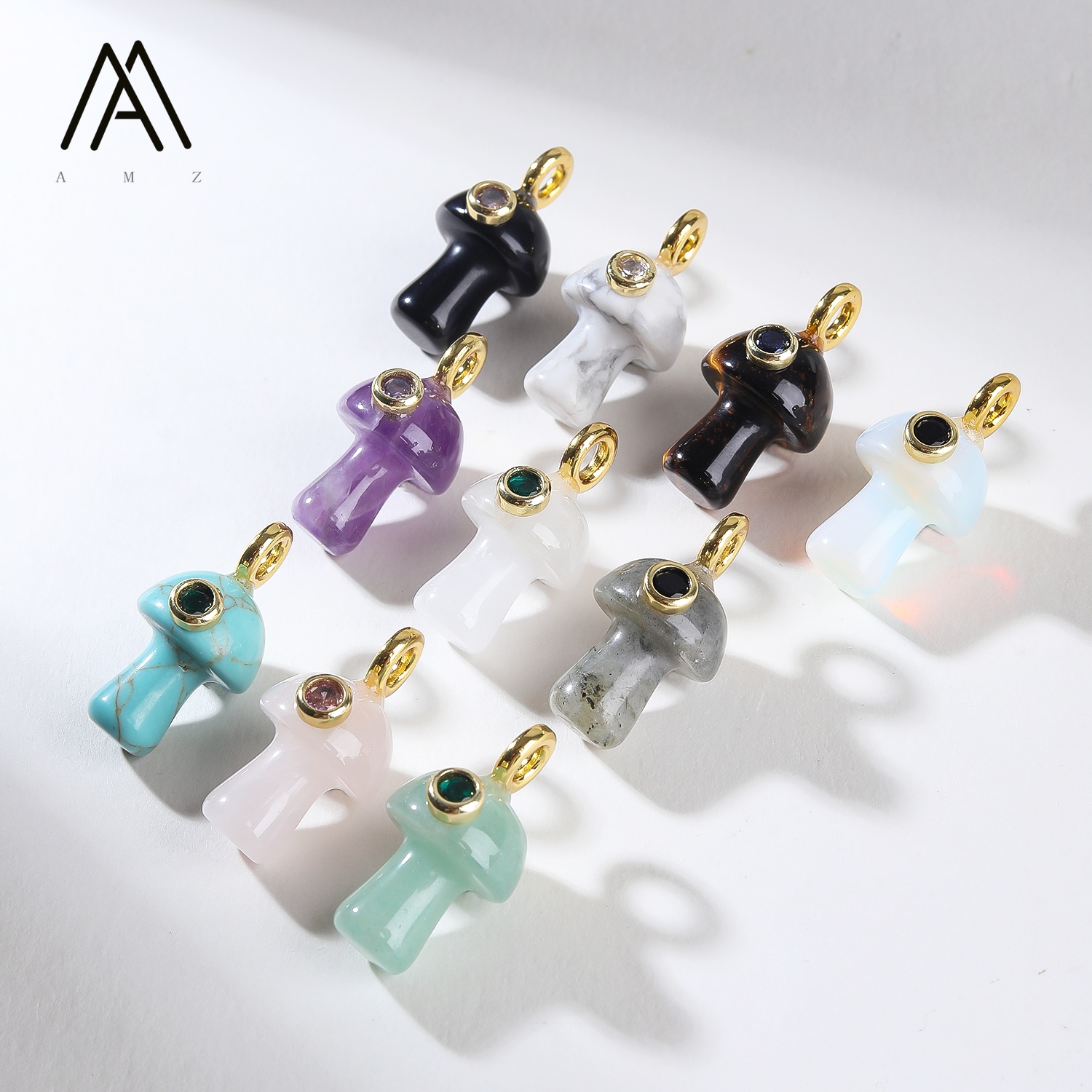 1/3/5/10개입 천연 석영 수정 자수정 CZ 버섯  - Crystal Pendant Necklace Natural Stone 리뷰 및 가격